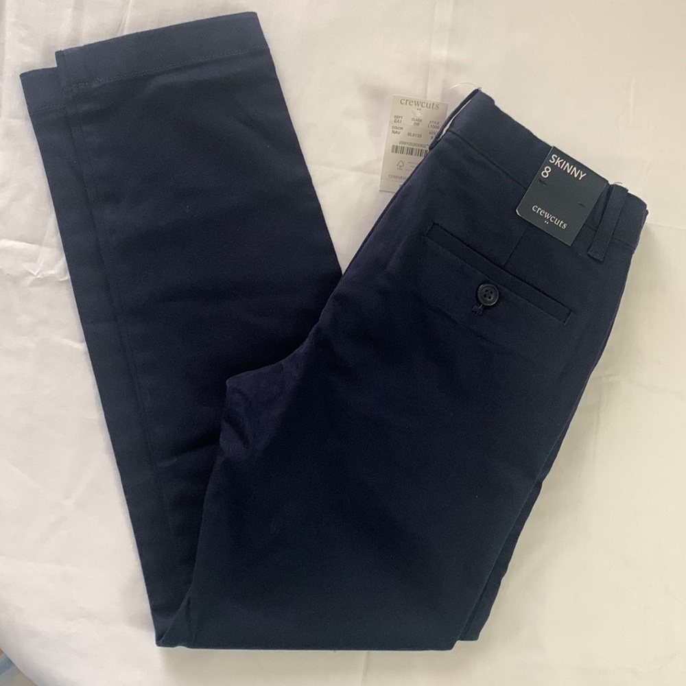 Crewcuts Skinny kids Pants Adjustable Waistband Navy Blue Size 8